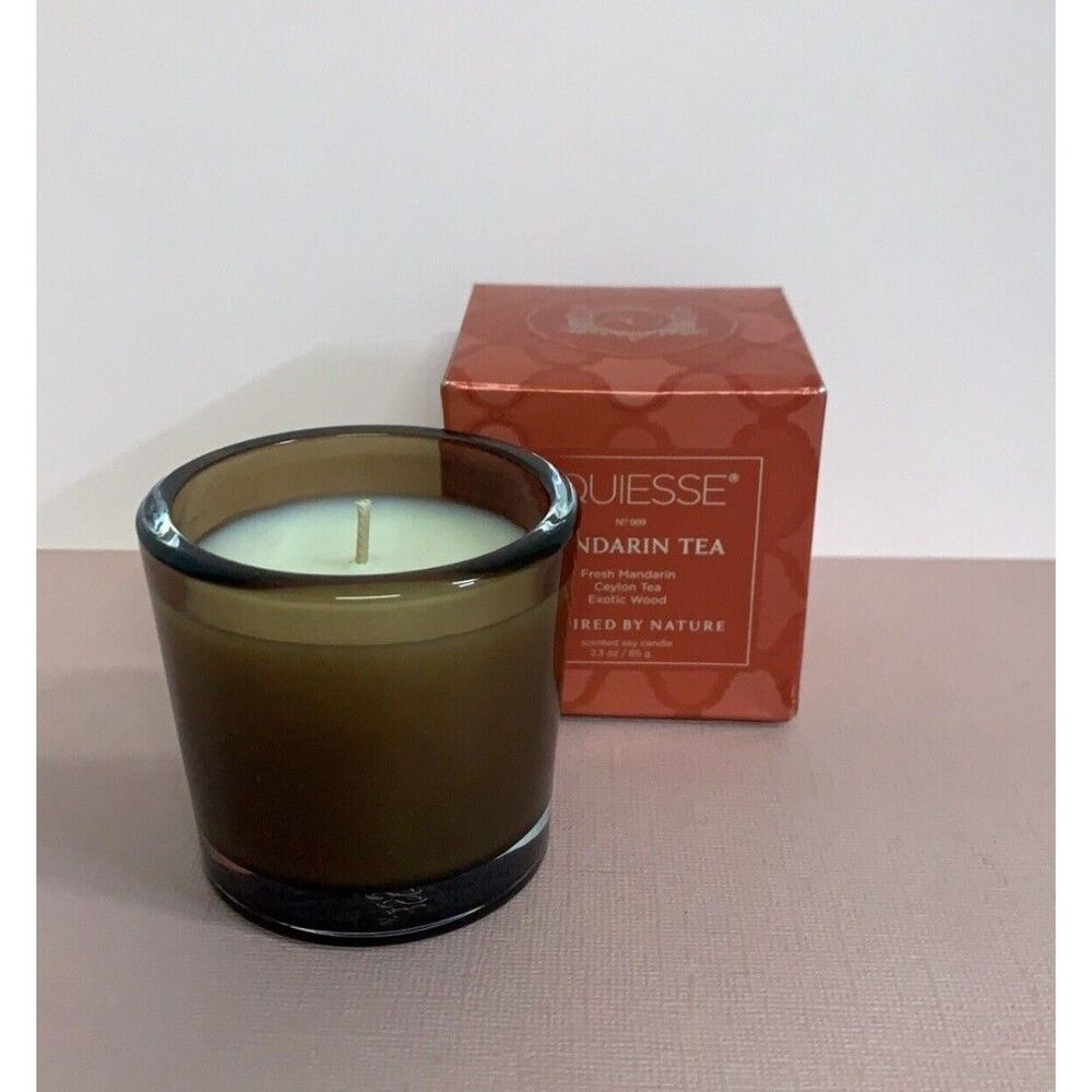 Aquiesse Candle Fresh Mandarin Ceylon Tea Exotic Wood Scented Soy Candle 2.3 oz
